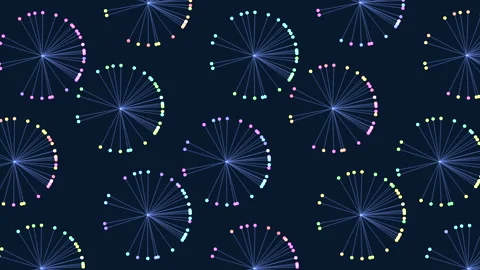 Dazzling dandelions spiraled circles in blue and purple Stock Footage 275586651