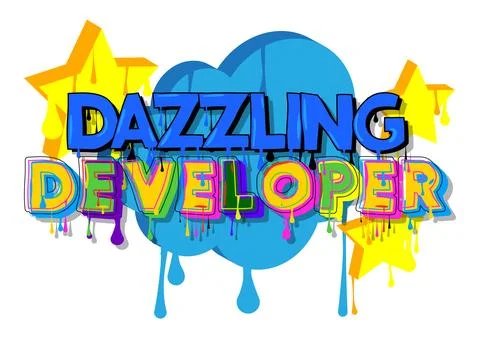Dazzling Developer. Graffiti tag. Abstract modern street art decoration per.. Stock Illustration