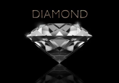 Dazzling diamond on black background Stock Illustration