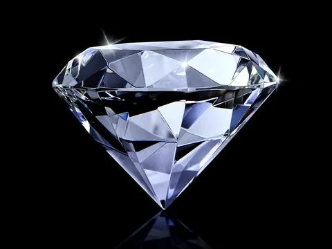 Dazzling diamond on black background Stock Photos