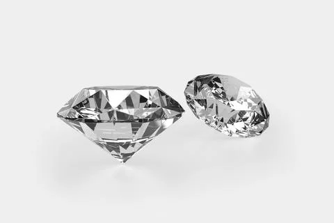 Dazzling diamond on white background Stock Illustration