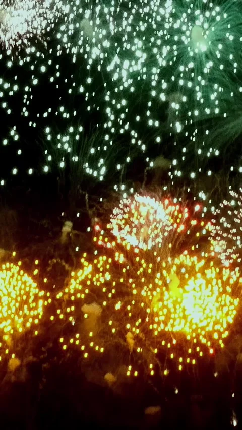 Dazzling Display of Fireworks at Night During a Holiday Celebration Video stock 326363650