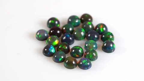 Dazzling Display of Iridescent Opal Gems Captivating the Eye Stock Footage 292406511