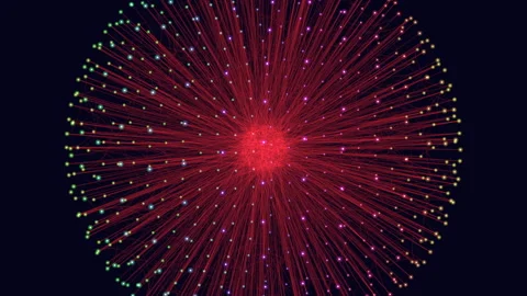 Dazzling display vibrant sparks explode in circular formation on a dark backdrop Stock-Footage 303188125