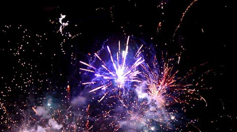 Dazzling firework display holiday Stock Footage 24987724