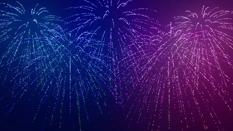 Dazzling Fireworks Lighting Up the Night Sky at National Holiday, New Year Stock Footage 276529176