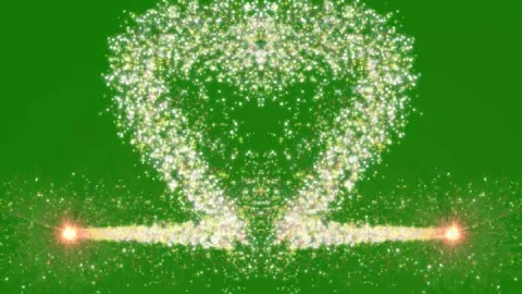 Dazzling Golden Glitter Comet Trail with Sparkling Flares, Green Screen Video stock 337547741