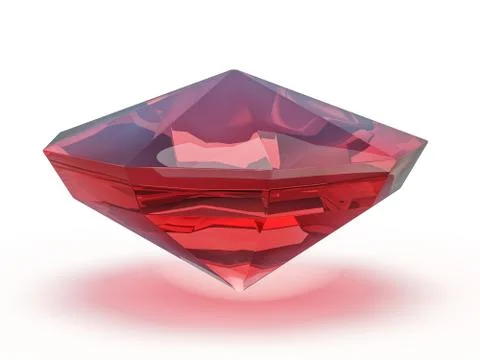 Dazzling ruby on white background. 3D Stock Photos