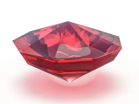 Dazzling ruby on white background. 3D Stock Photos