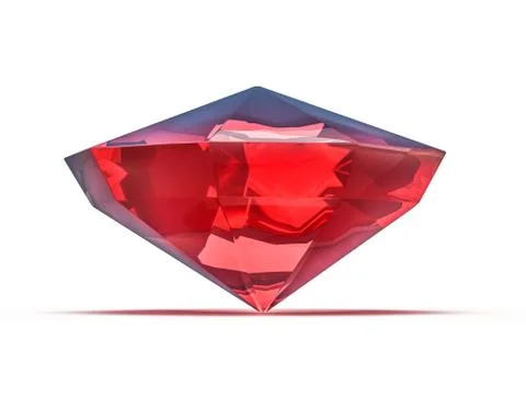 Dazzling ruby on white background. 3D Stock Photos