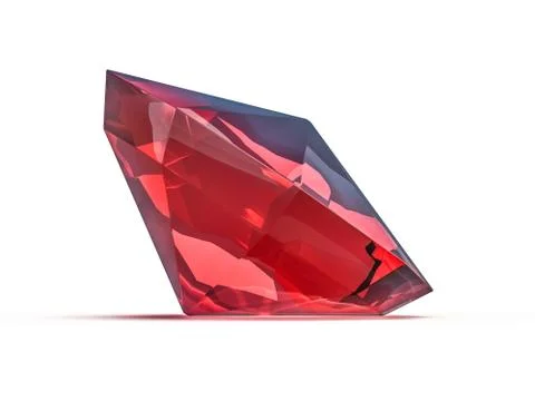 Dazzling ruby on white background. 3D 库存照片