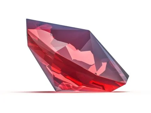 Dazzling ruby on white background. 3D 스톡 사진
