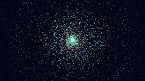 Dazzling star cluster a stunning array of varying sizes and colors illuminates Stock Footage 267056824