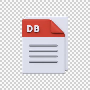 DB file, format, 3D icon. Stock Illustration
