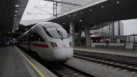 DB ICE, Intercity High-speed Express Train at Vienna Central Station Stock Footage 231226148