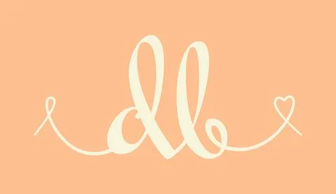 DB initial wedding monogram calligraphy vector illustration. Hand drawn let.. イラスト素材
