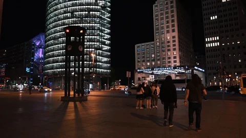 DB Tower At Potsdamer Platz In Central Berlin Stock Footage 96152779
