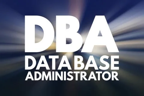 DBA - Database Administrator, acronym technology concept background Stock Illustration