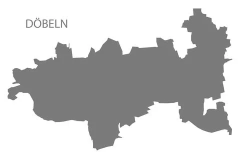 Dbeln German city map grey illustration silhouette shape Stock Illustration