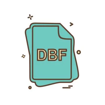 DBF file type icon design vector 스톡 일러스트