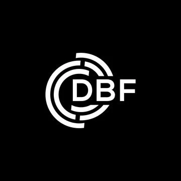 DBF letter logo design on black background. DBF creative initials letter logo 스톡 일러스트
