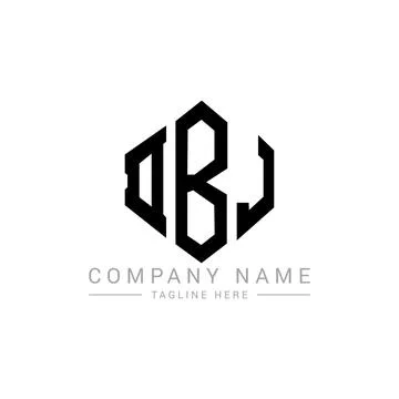 DBJ letter logo design with polygon shape. DBJ polygon and cube shape logo .. Stock Illustration