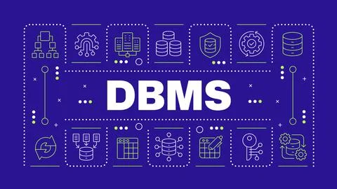 DBMS blue word concept Stock Illustration