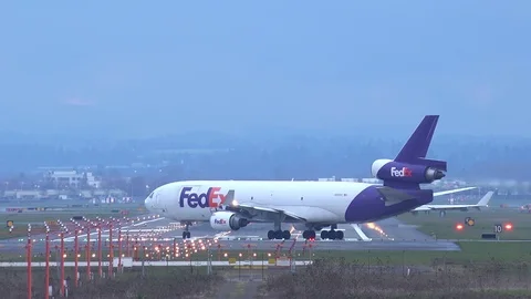 DC-11 Takeoff, Rear View Stock Footage 129190523