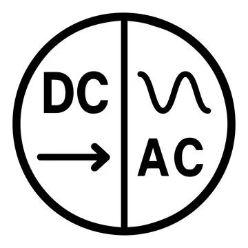 DC to AC Conversion Symbol Direct Current to Alternating Current Stock Illustration