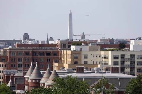 DC air quality is upgraded to Code Orange, Washington, USA - 09 Jun 2023 스톡 사진