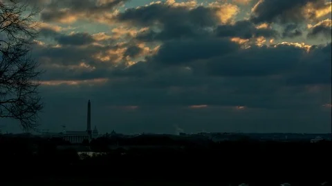 DC Capitol Cloudy Day Timelapse Stock Footage 82390327
