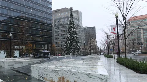 DC Christmas Tree in the Rain Stock Footage 58838644