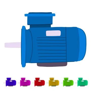 Dc electric motor vector cartoon graphic Stock Illustration