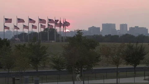 DC Flags Sunset Video stock 74855143