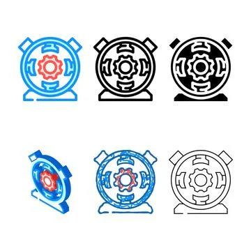 Dc generator electrical engineer color icon vector edition Stock Illustration