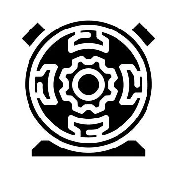 Dc generator electrical engineer glyph icon vector illustration Stock Illustration