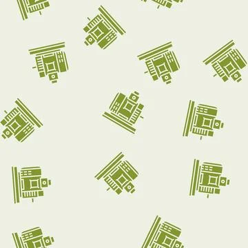 Dc generator electrical engineer glyph seamless pattern Stock Illustration