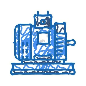 Dc generator electrical engineer icon doodle illustration Illustrazione stock