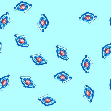 Dc generator electrical engineer isometric icon seamless pattern Stock Illustration