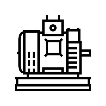 Dc generator electrical engineer line icon vector illustration Illustrazione stock