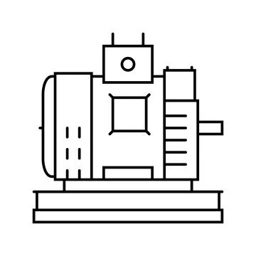 Dc generator electrical engineer line icon vector illustration Illustrazione stock