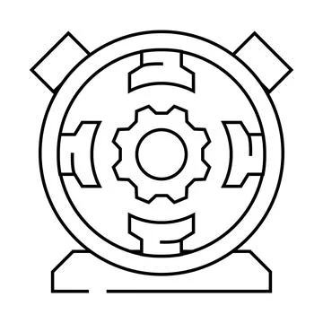 Dc generator electrical engineer line icon vector illustration Stock Illustration