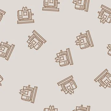 Dc generator electrical engineer line seamless pattern Illustrazione stock