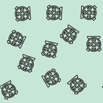 Dc generator electrical engineer line vector seamless pattern Stock Illustration