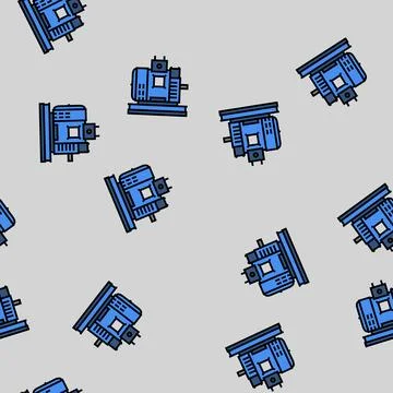 Dc generator electrical engineer vector seamless pattern Stock Illustration