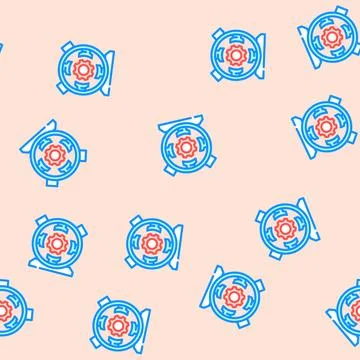 Dc generator electrical engineer vector seamless pattern Stock Illustration