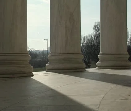 DC - Jefferson Memorial column shadow timelapse Stock Footage 12033416
