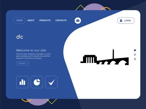 Dc Landing page website template design Free Stock Illustration