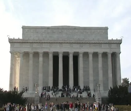 DC - Lincoln Memorial crowds Stock Footage 12033432