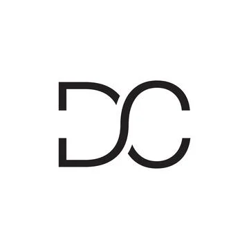 DC logo infinity concept isolated on white background. Stock Illustration